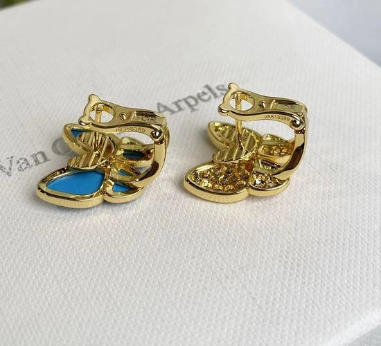 Van Cleef & Arpels VCA Turquoise Full Diamond Earrings