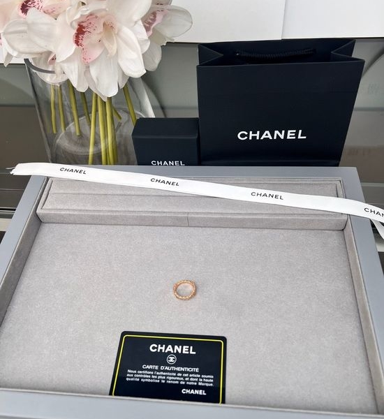 Chanel Narrow Dual Design Quilted Ring