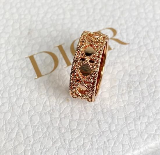 Christian Dior CD Textured Gold Weave Ring