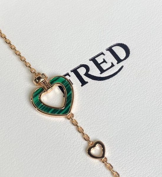Fred Diamond Malachite Heart Charm Bracelet