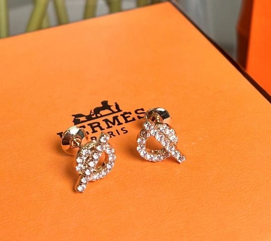Hermes Sparkle Minimalist Drop Earrings