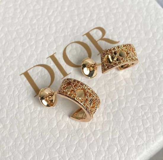 Christian Dior CD Cannage Pattern Woven Gold Jewelry