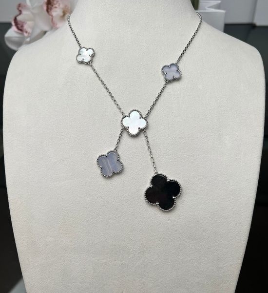 Van Cleef & Arpels VCA Clover Necklace Inlaid Mother of Pearl