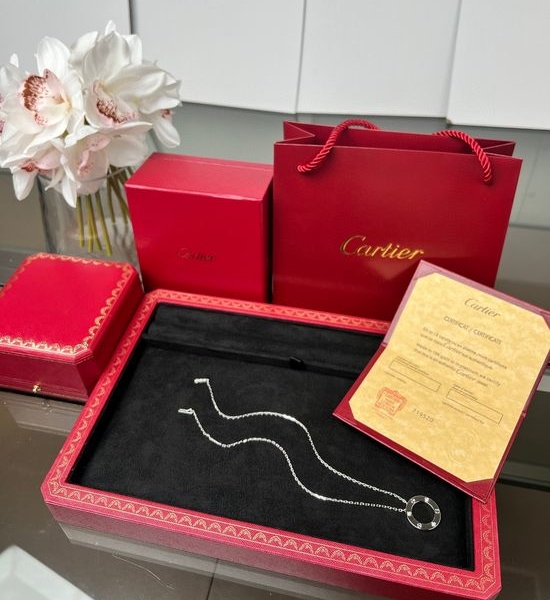 Cartier Reversible Three Diamond Pendant Necklace