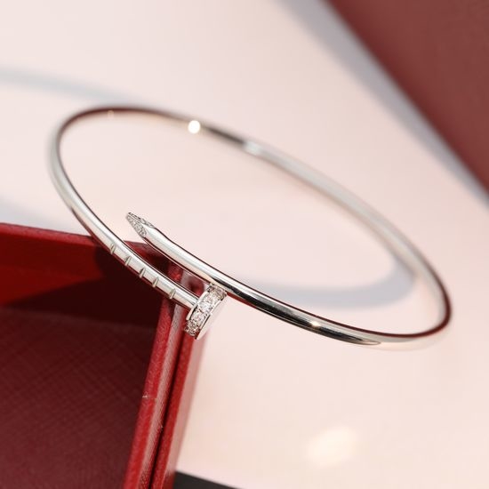 Cartier Diamond Encrusted Nail Shape Slim Bangle