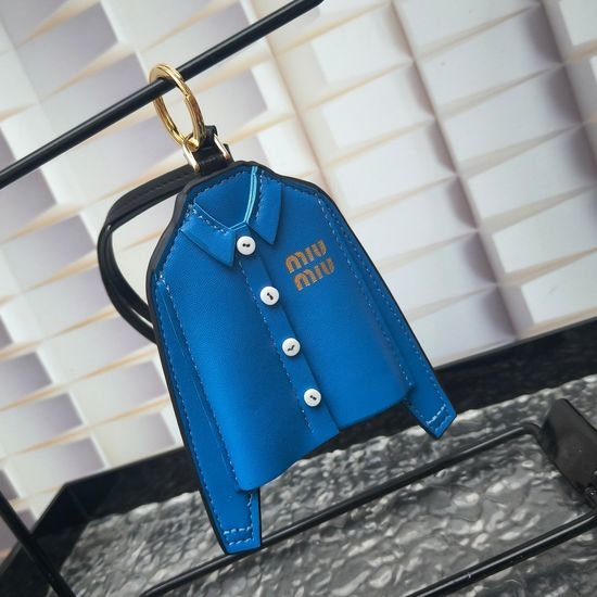 Miu Miu Leather Keychain with Mirror Back