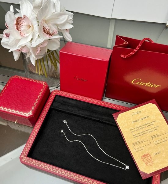 Cartier Solitaire Diamond Claw Setting Necklace