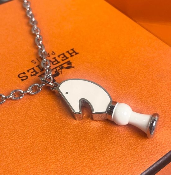 Hermes Chess Piece Shape Adjustable Necklace