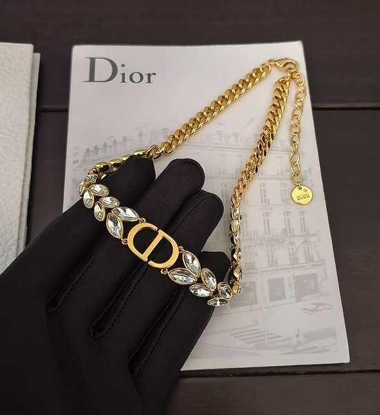 Christian Dior CD Elegant Marquise Diamond Pendant Necklace