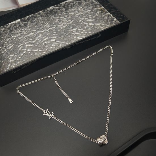 Louis Vuitton LV Damier Rings Motif Necklace
