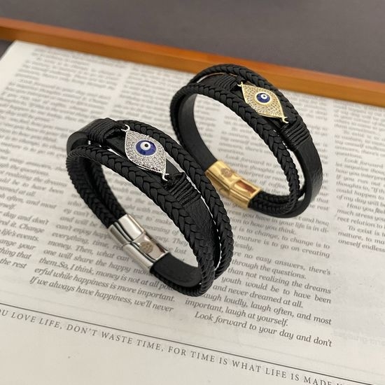 Chrome Hearts Demon Eye Leather Cord Bracelet