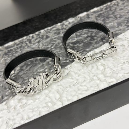 Louis Vuitton LV Leather Canvas Chain Bracelet