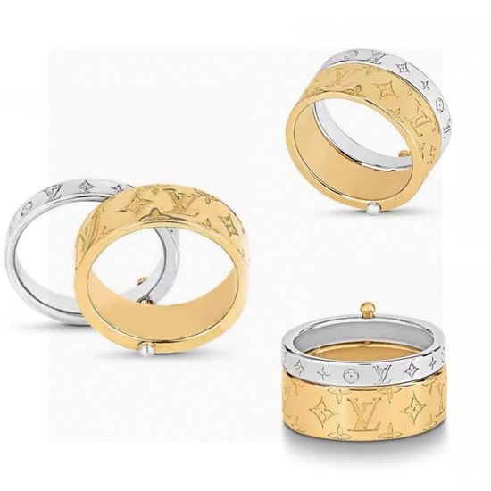 Louis Vuitton LV Two Piece Minimalist Style Ring Set