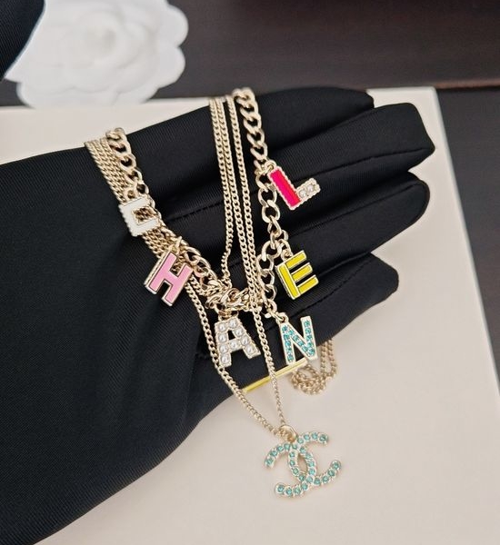 Chanel Colorful Letter Multi Layer Necklace