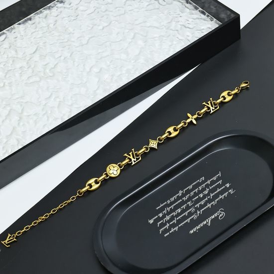 Louis Vuitton LV Vintage Nautical Brass Bracelet