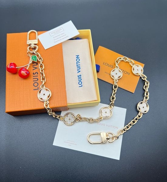 Louis Vuitton LV Cherry Bag Charm Chain with Enamel Decor