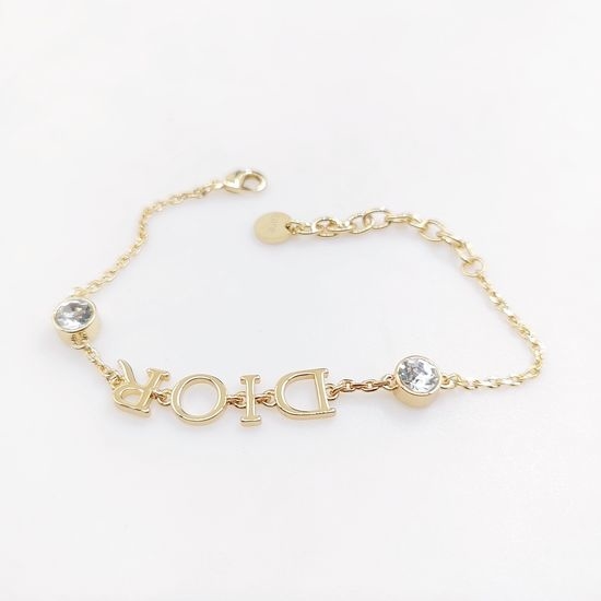 Christian Dior CD Initial D Diamond Bracelet Brass Material