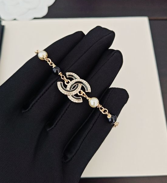 Chanel Brass Material Double C Charm Bracelet