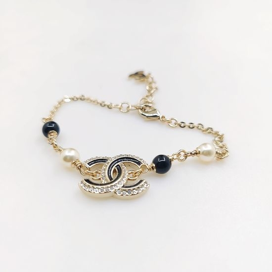 Chanel Black Double C Charm Bracelet