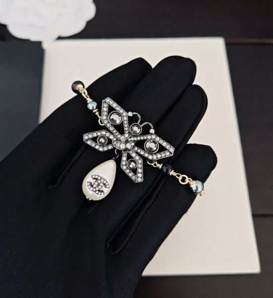 Chanel Gun Black Hollow Bow Bracelet