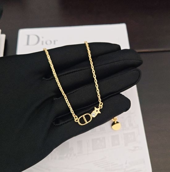 Christian Dior CD Classic Delicate Pendant Necklace