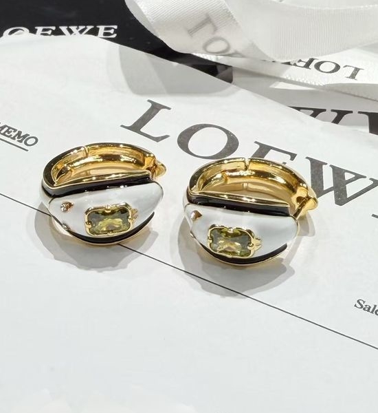 Loewe Snake Shaped Colored Rhinestone Earrings