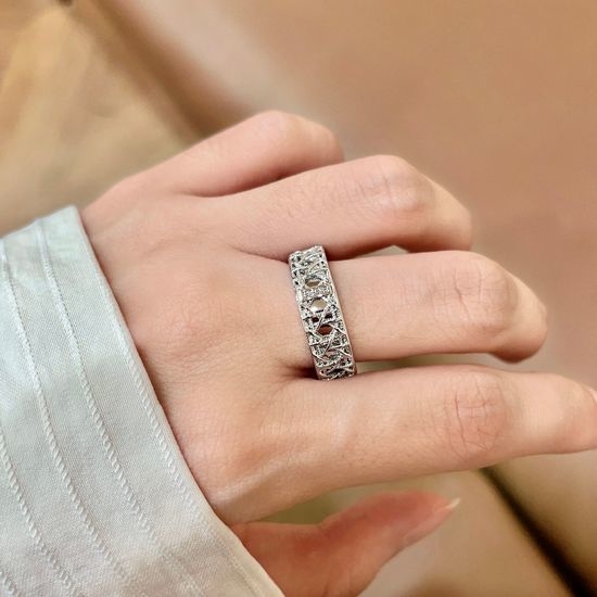 Christian Dior CD CD Letter Ring Elegant Stackable Jewelry