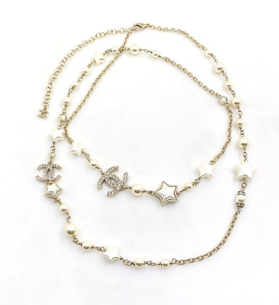 Chanel Star Design Long Chain Sweater Necklace