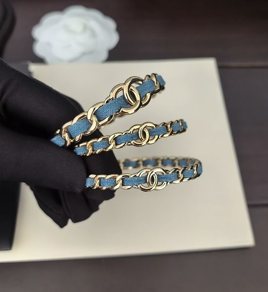 Chanel Three-Piece Blue Bangle Set