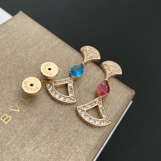 Bvlgari Diamond Fan Tassel Drop Earrings
