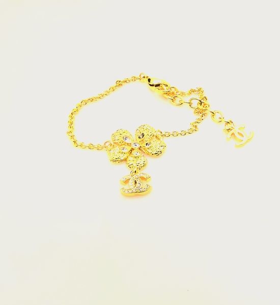 Chanel Gold Floral Charm Bracelet