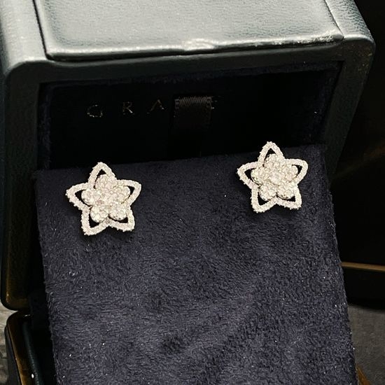 Polo Ralph Lauren Silver Diamond Hollow Plum Stud Earrings