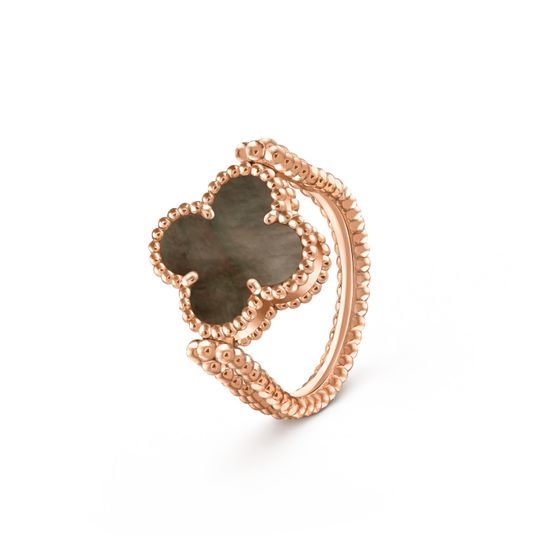 Van Cleef & Arpels VCA Reversible Clover Mother of Pearl Ring