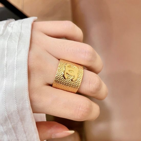 Chanel Double C Letter Delicate Stackable Ring