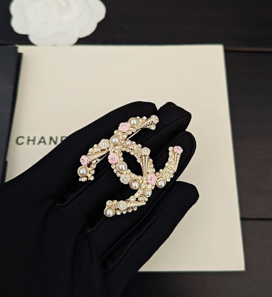 Chanel Ice Cream Color CC Brooch Brass
