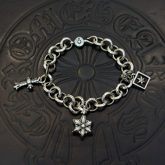 Chrome Hearts Vintage Cross Pattern Silver Bracelet