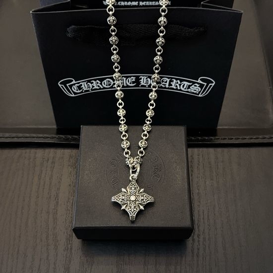 Chrome Hearts Classic Fleur De Lis Pendant Necklace