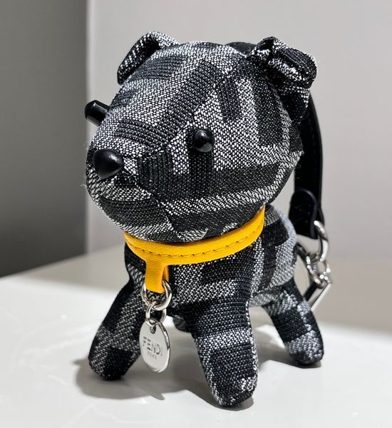 Fendi Grey Pattern Puppy Bag Decoration