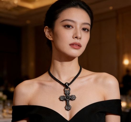Chrome Hearts Vintage Distressed Pattern Necklace