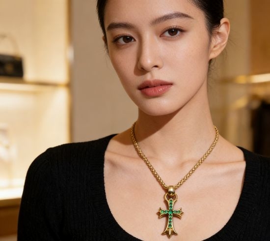 Chrome Hearts Vintage Cross Pattern Punk Style Necklace
