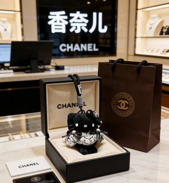 Chanel Velvet Bow Decor Bag Charm