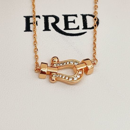 Fred Rose Gold Horseshoe Buckle Necklace