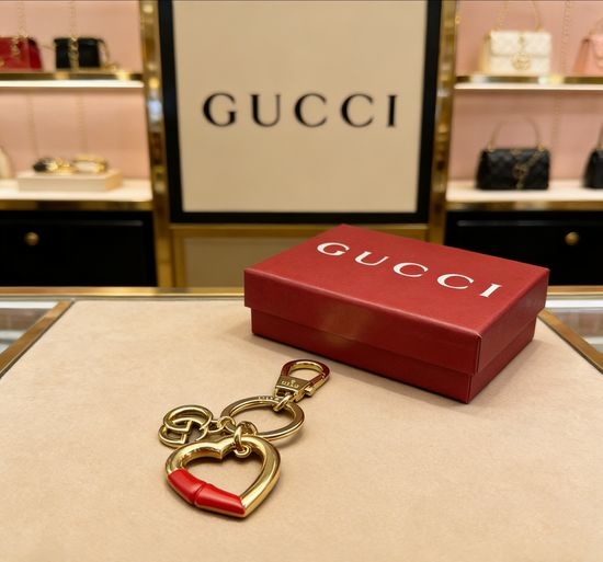 Gucci Heart-shaped Logo Keychain Bag Charm
