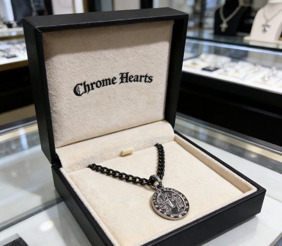 Chrome Hearts Vintage Diamond Inlay Religious Pendant Necklace