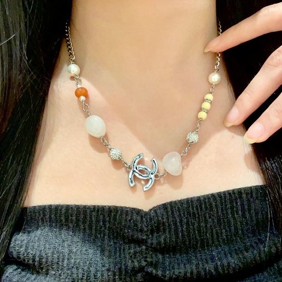 Chanel Pearl Double C Pendant Necklace