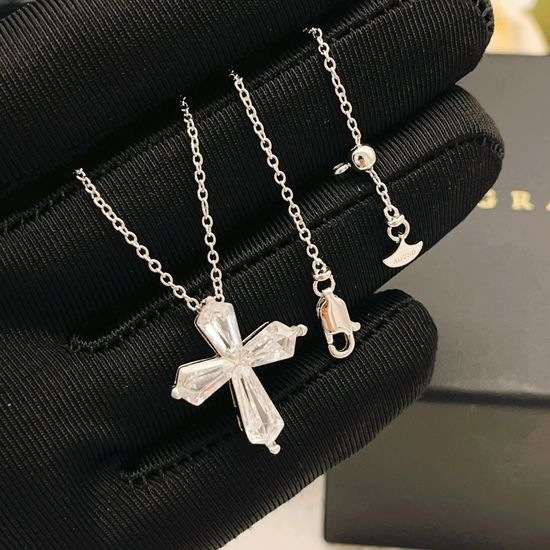 Fendi Diamond Cross Pendant Necklace