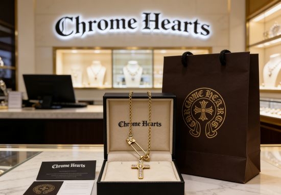 Chrome Hearts Diamond Inlaid Pin Necklace