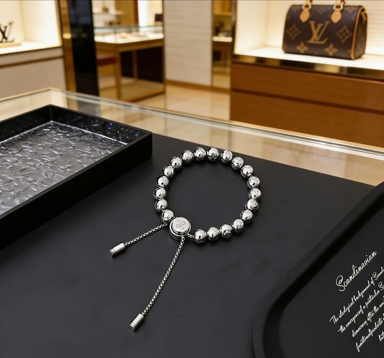 Louis Vuitton LV Monogram Pattern Beaded Adjustable Bracelet