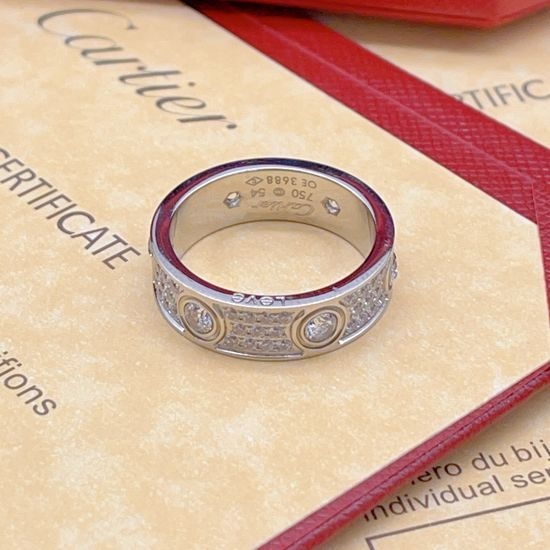 Cartier Full Diamond Three Row Ring