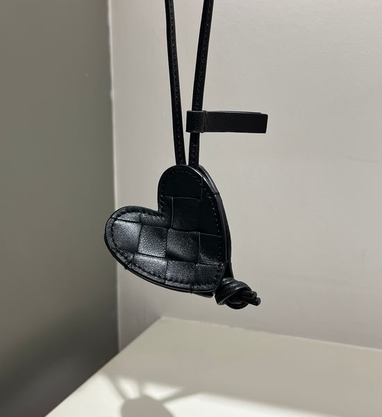 Bottega Veneta BV Black Heart Shaped Pendant Charm